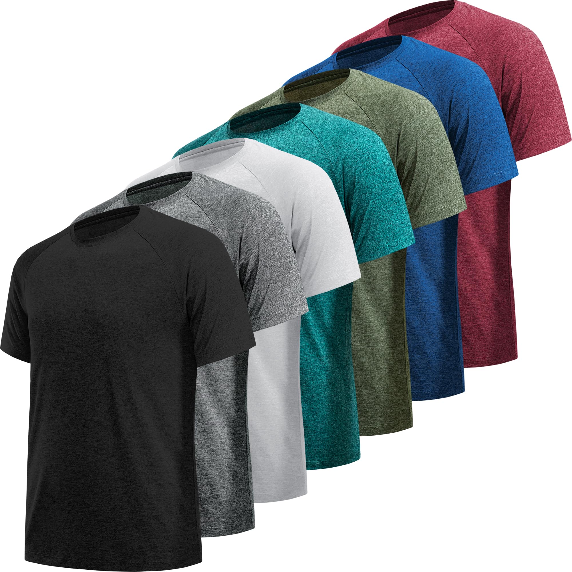 Craques men's moisture wicking workout shirts in multiple colors including black blue red and gray