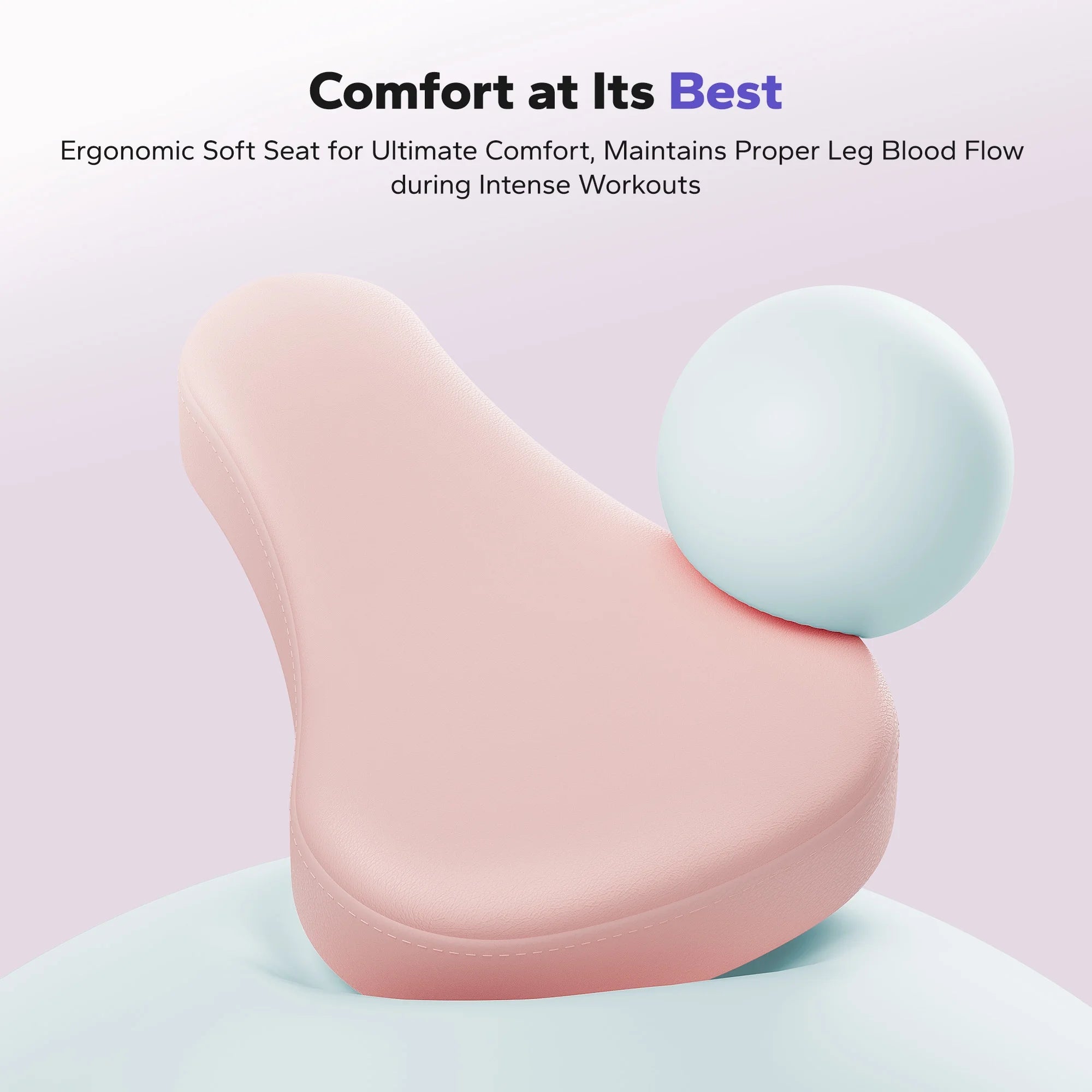 Ergonomic soft seat of craques adjustable squat assist trainer for comfort and proper leg blood flow