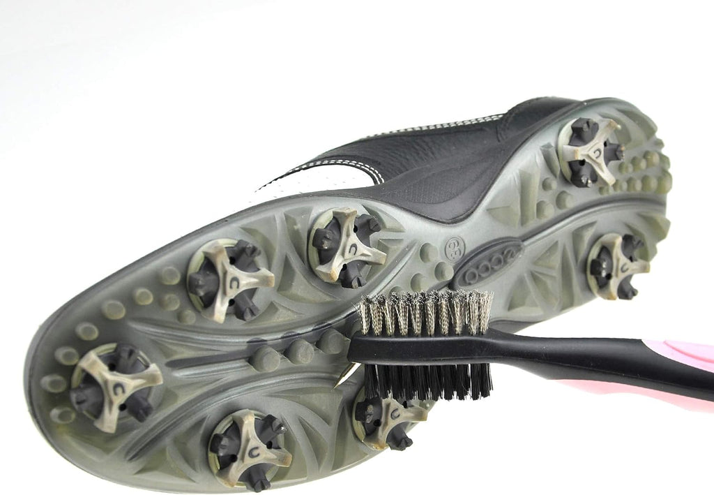 Microfiber golf towel with brush kit cleaning golf shoe spikes for effective maintenance