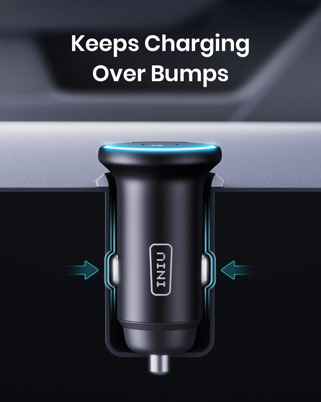 Craques usb c car charger fast charging with secure grip keeps charging over bumps