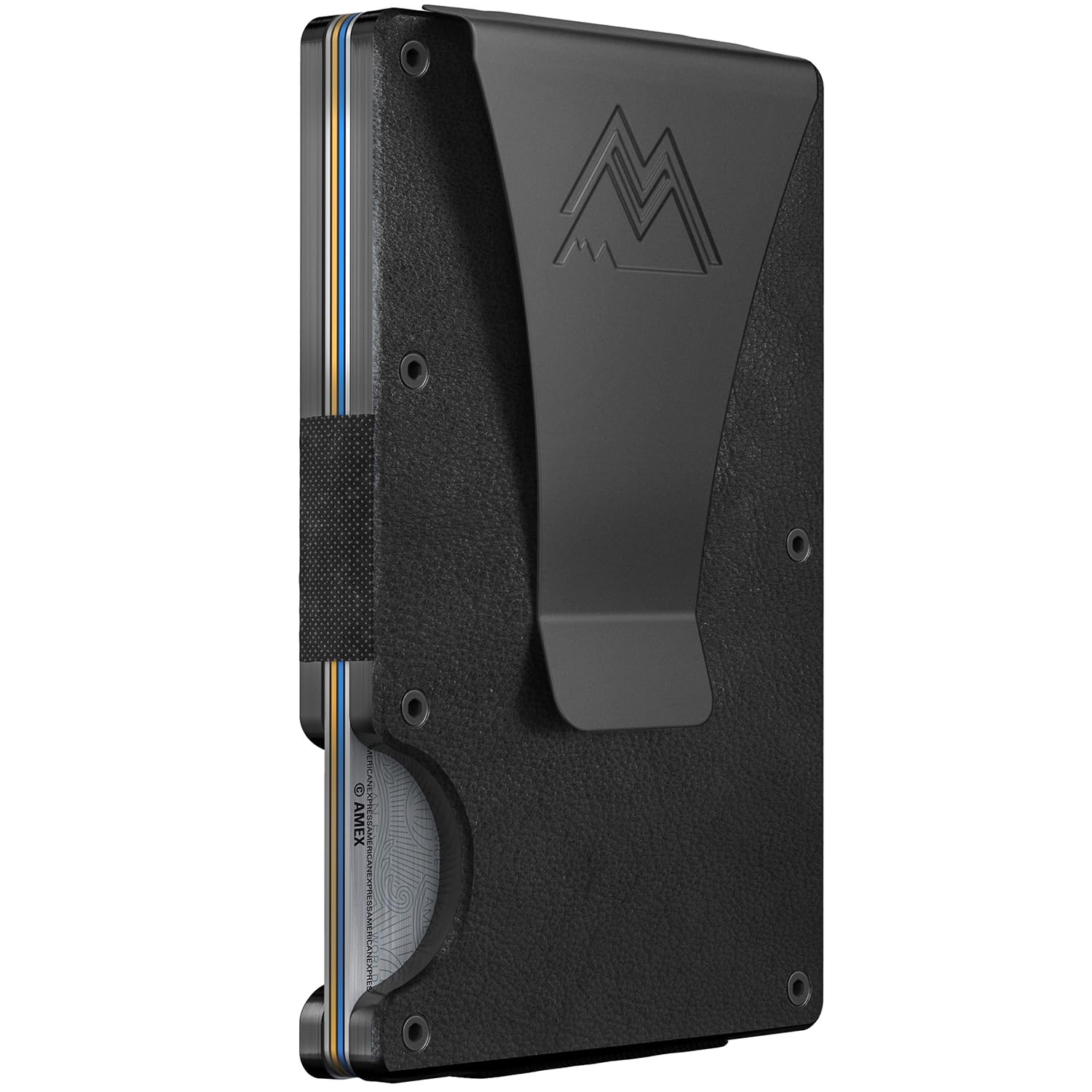 Craques RFID blocking minimalist wallet with slim black design and metal money clip for secure card storage