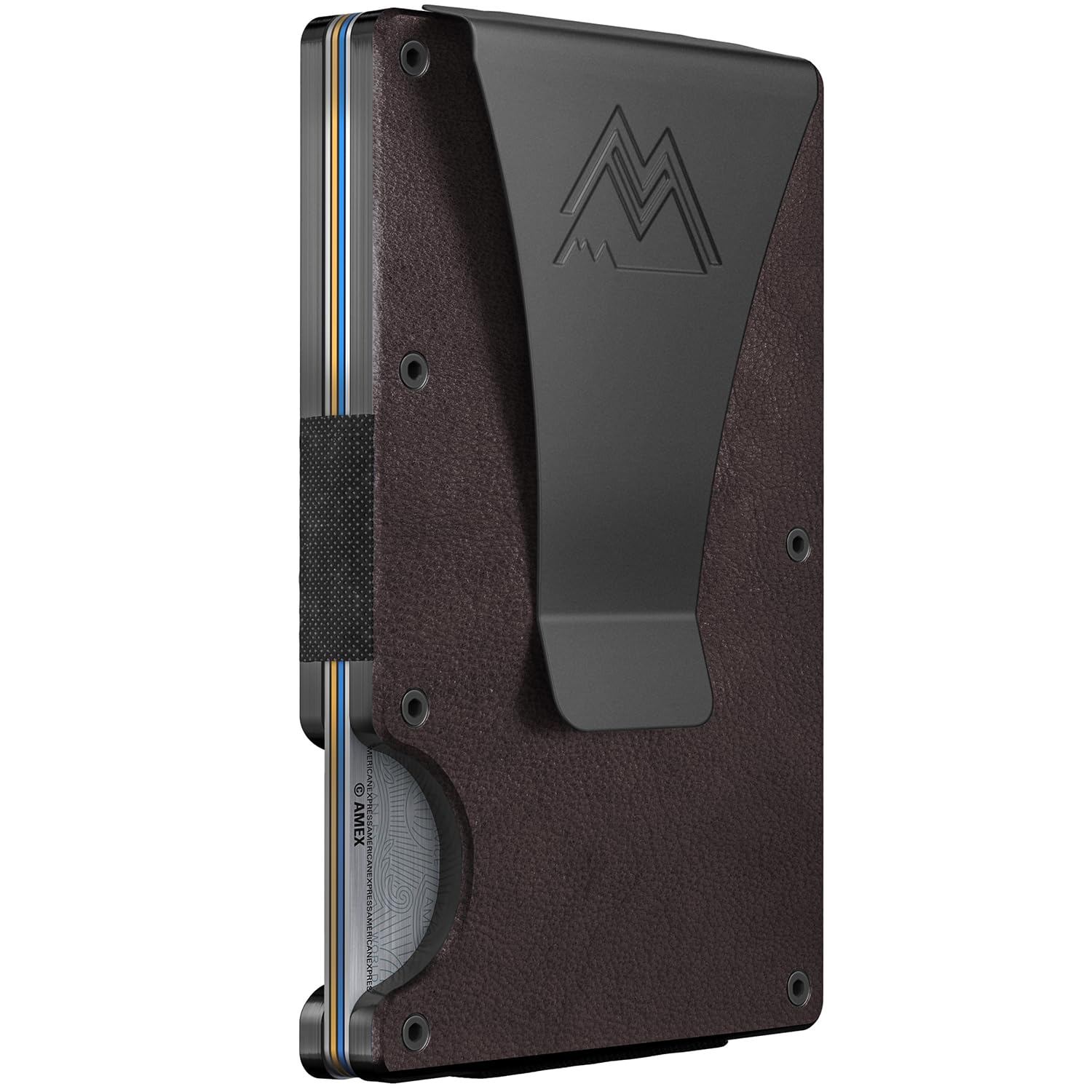 CRAQUES RFID blocking minimalist wallet with metal clip and black leather design