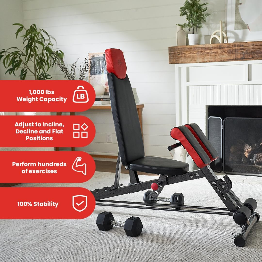 Multi-functional weight bench for home gym by craques with adjustable incline and decline positions