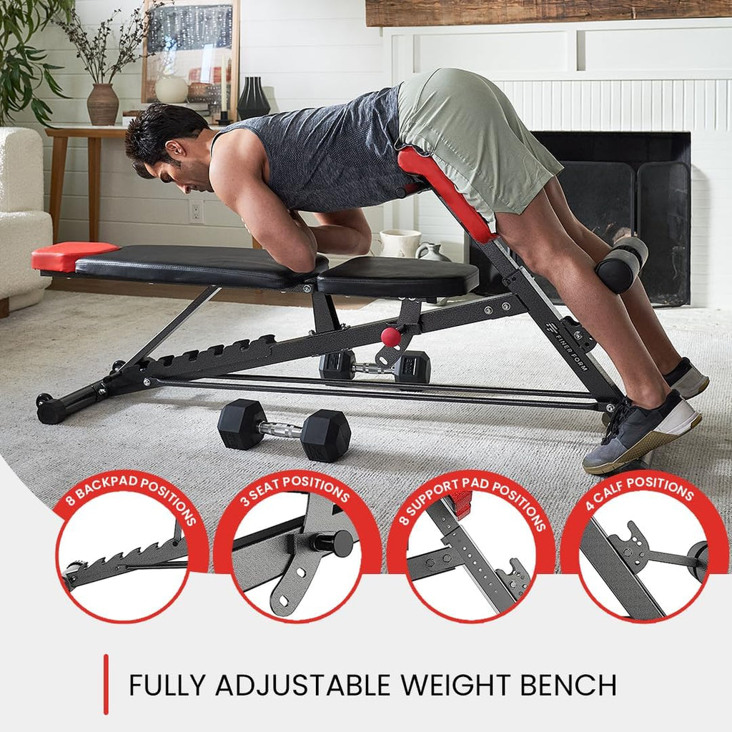 Craques multi-functional weight bench for home gym with adjustable backpad and seat positions