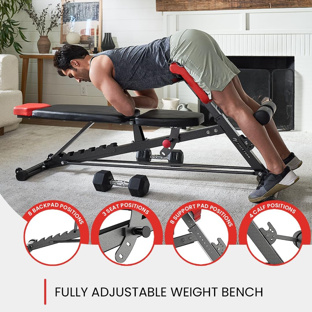 Craques multi-functional weight bench for home gym with adjustable backpad and seat positions