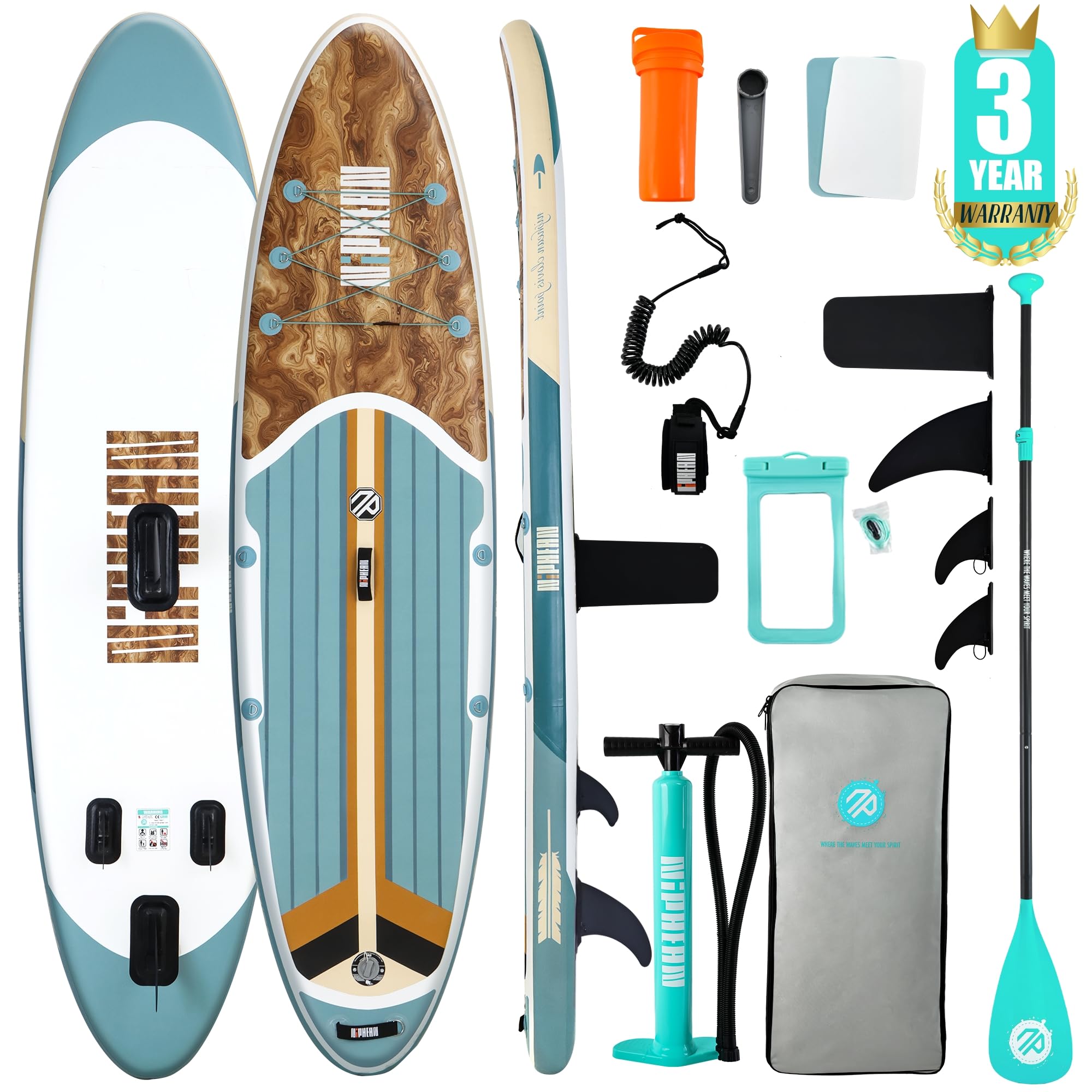 Craques inflatable stand up paddle board with accessories including pump fins paddle and carrying bag