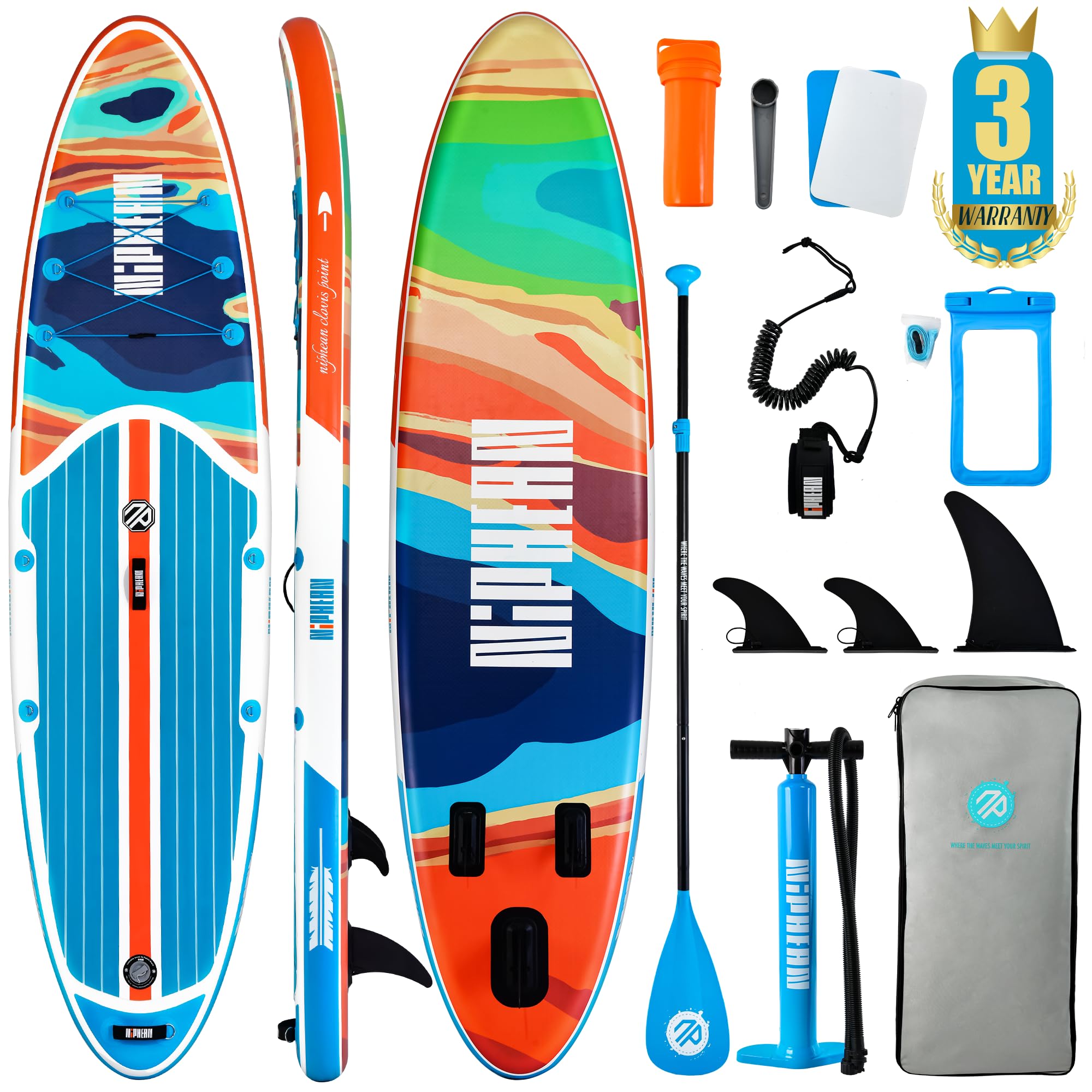 Craques inflatable stand up paddle board with paddle pump fins repair kit and carry bag
