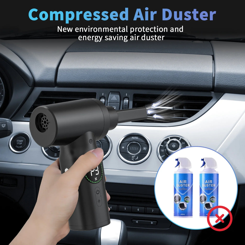Craques high power air duster for electronics cleaning car dashboard vents with energy-saving design