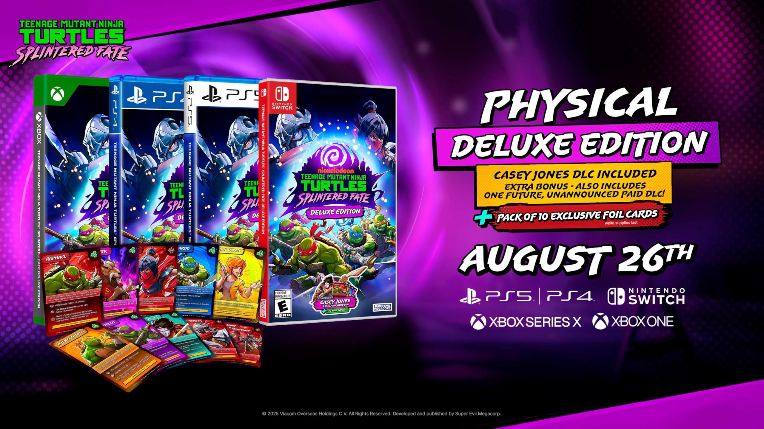 Teenage Mutant Ninja Turtles PS5 game physical deluxe edition with game cases for multiple consoles and exclusive foil cards