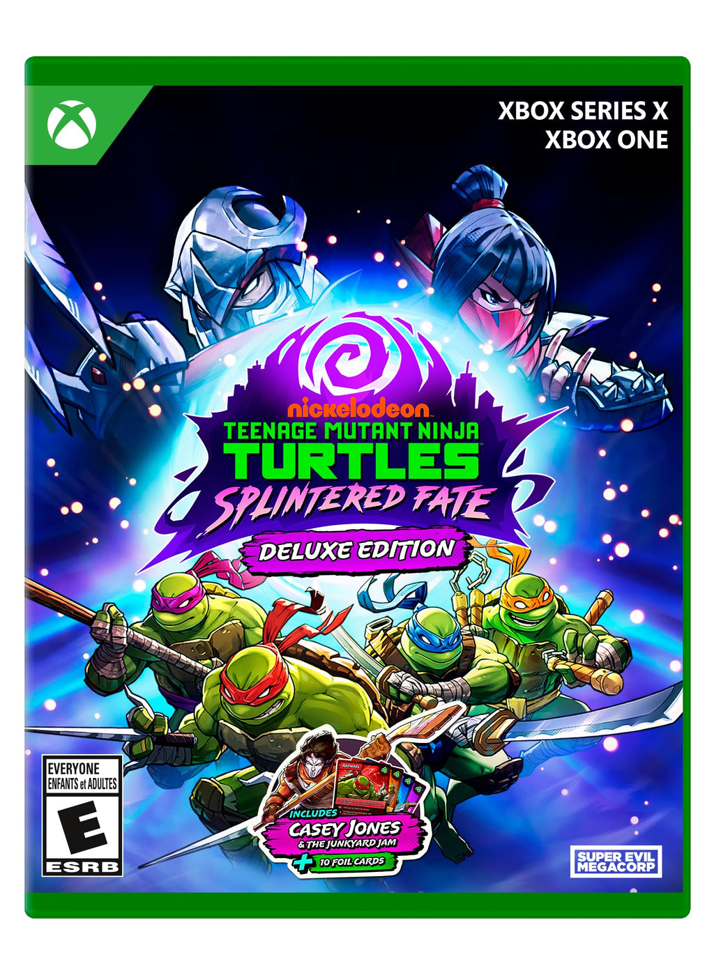 Teenage Mutant Ninja Turtles PS5 game cover featuring characters from Splintered Fate Deluxe Edition for Xbox