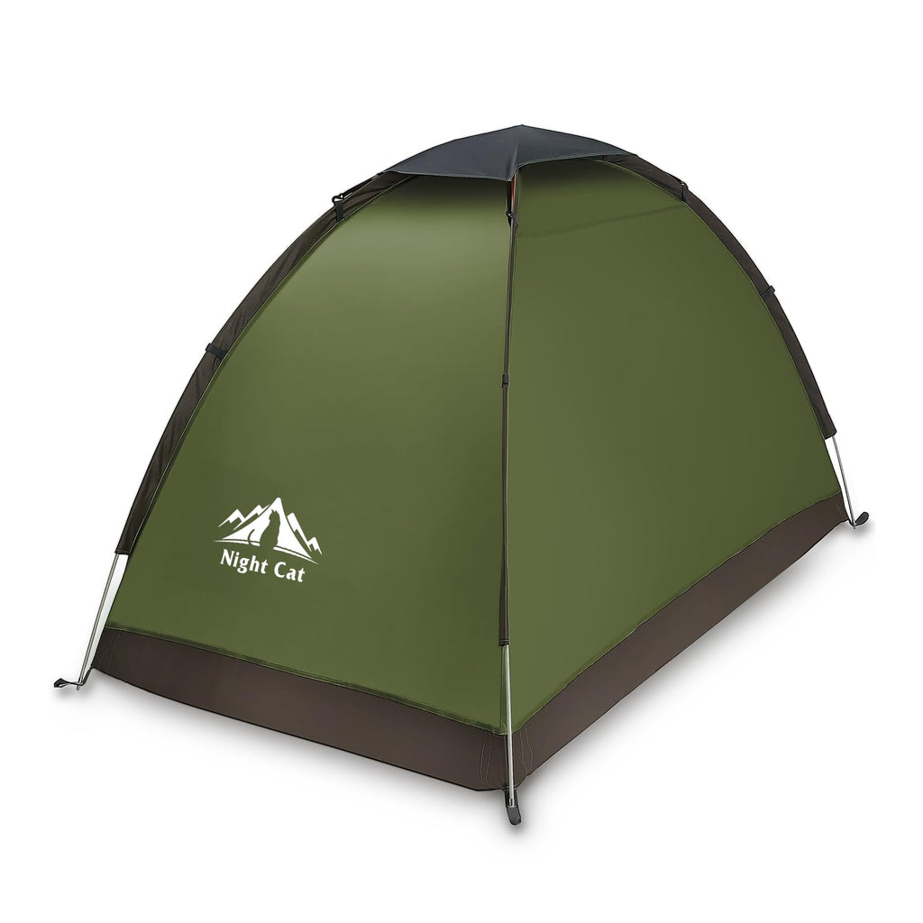 Craques green Night Cat 1 person backpacking tent with black accents and durable frame