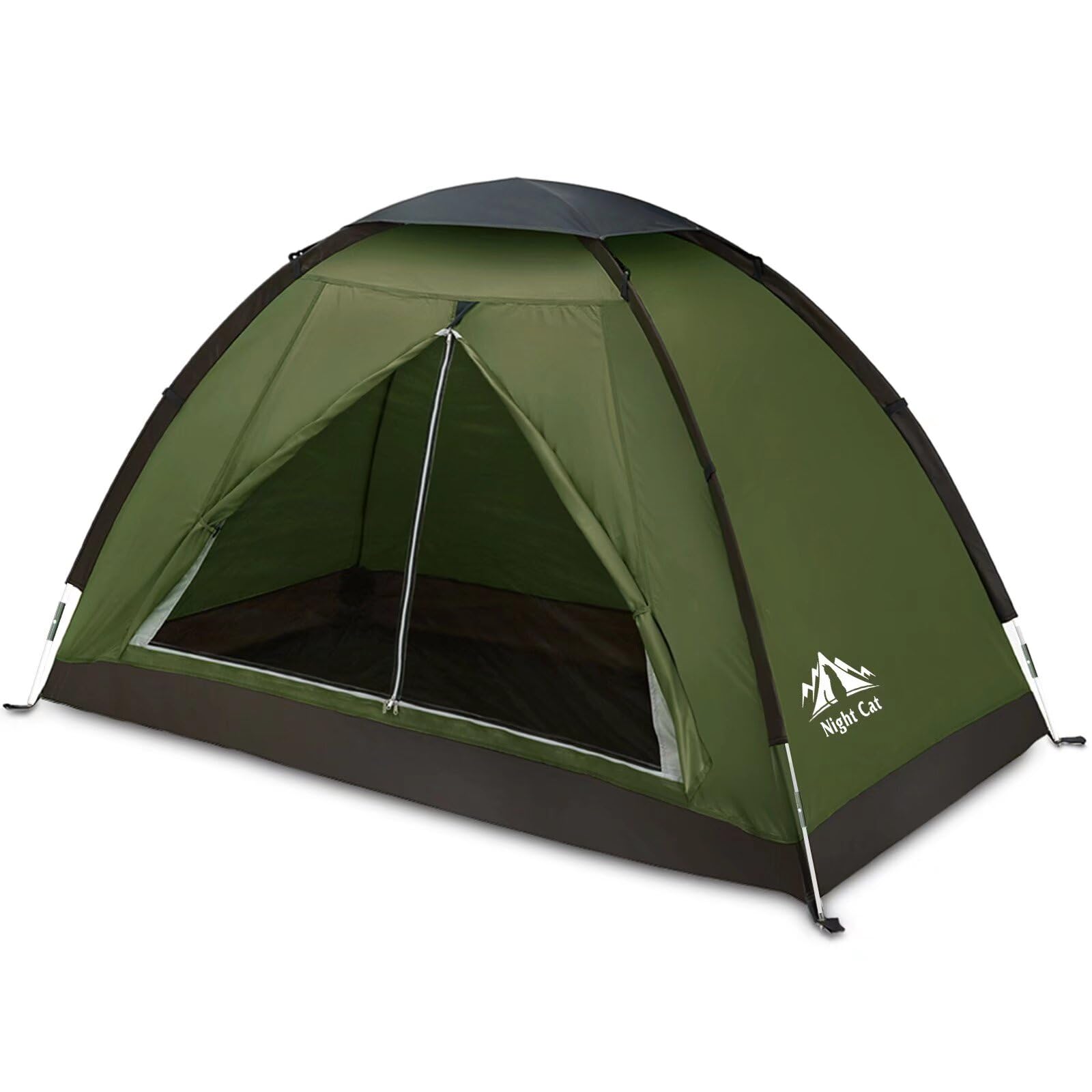 Craques green 1 person backpacking tent with black base and dome shape for outdoor camping