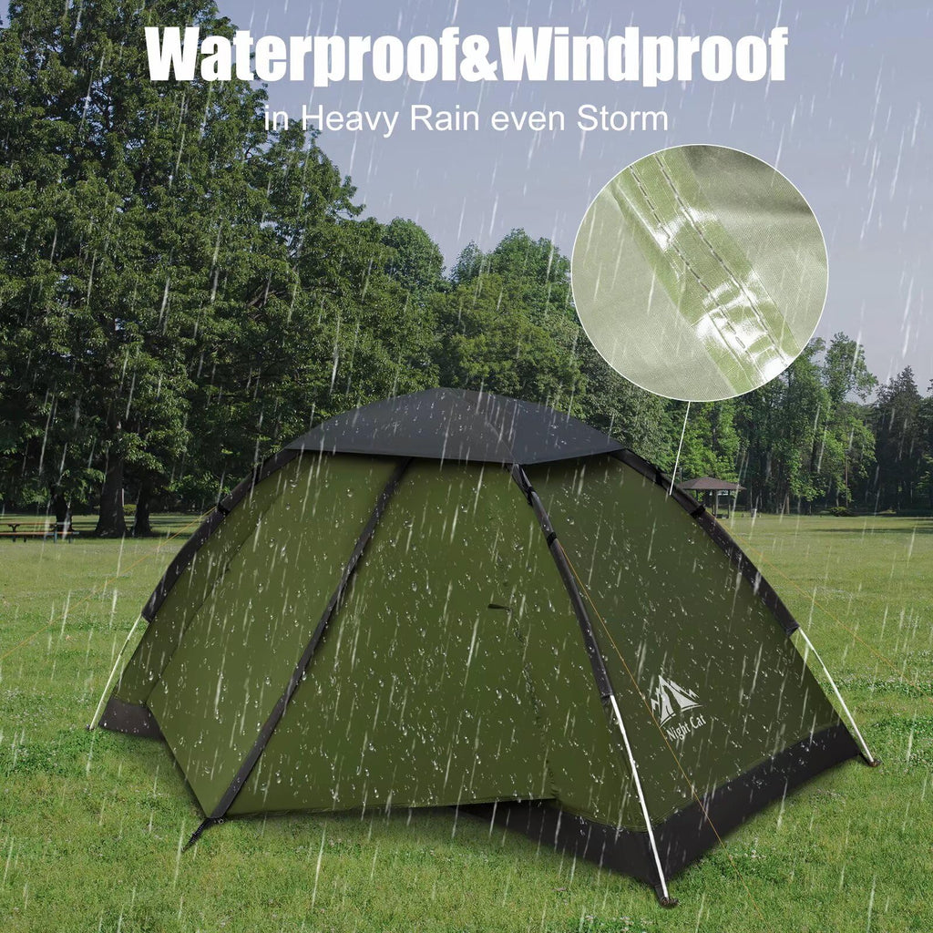 Craques 1 person backpacking tent waterproof and windproof in heavy rain on green grass