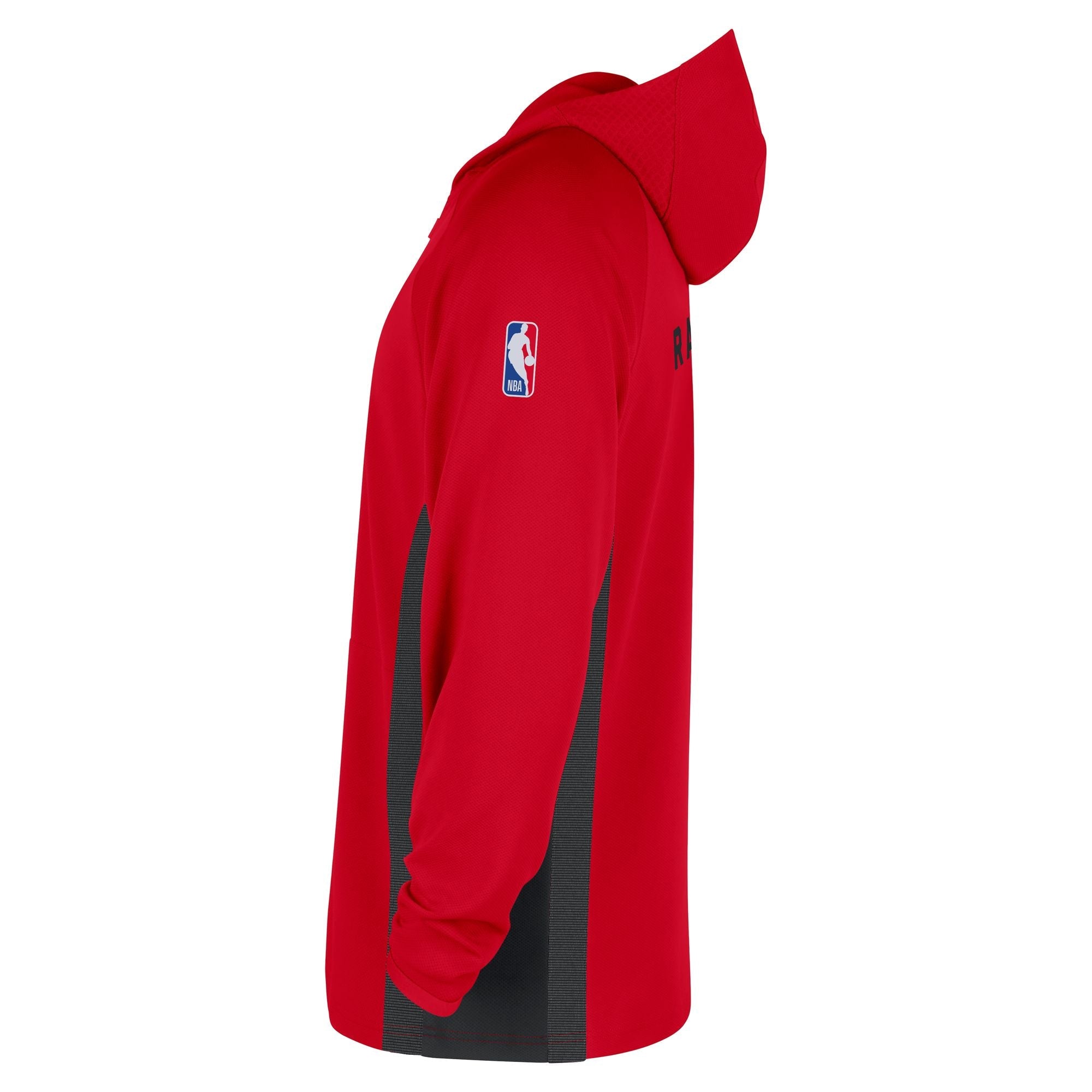 BB Branded Toronto Raptors men's hoodie in red with side panel details and NBA logo