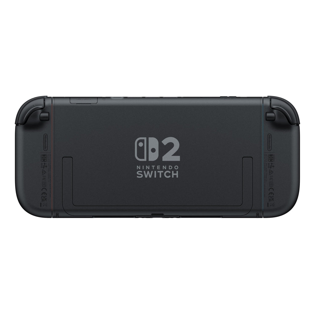 Back view of black Nintendo Switch 2 console bundle showing sleek design and logo