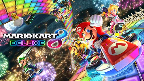 Mario Kart 8 Deluxe gameplay scene from Nintendo Switch console deal by craques showing colorful racing action