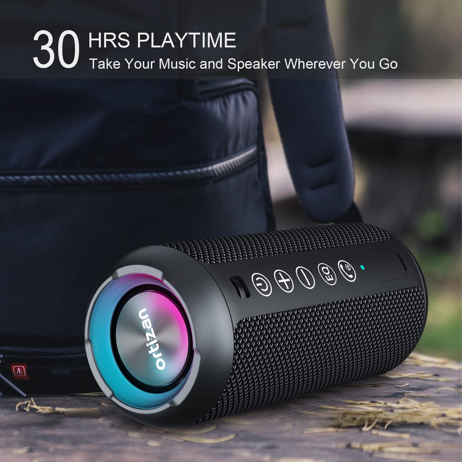 Craques portable waterproof Bluetooth speaker with 30 hours playtime and colorful LED light