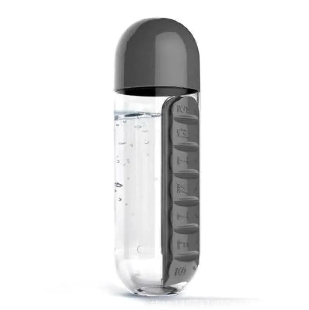 Craques Hybrid Pill Bottle Water Bottle with Daily Organizer craques