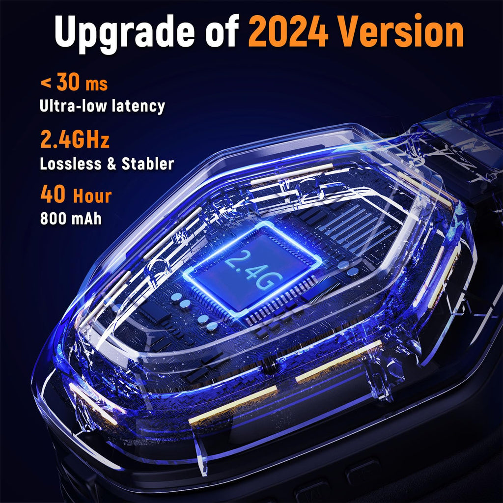 Craques Wireless Gaming Headset for PC with RGB Lighting