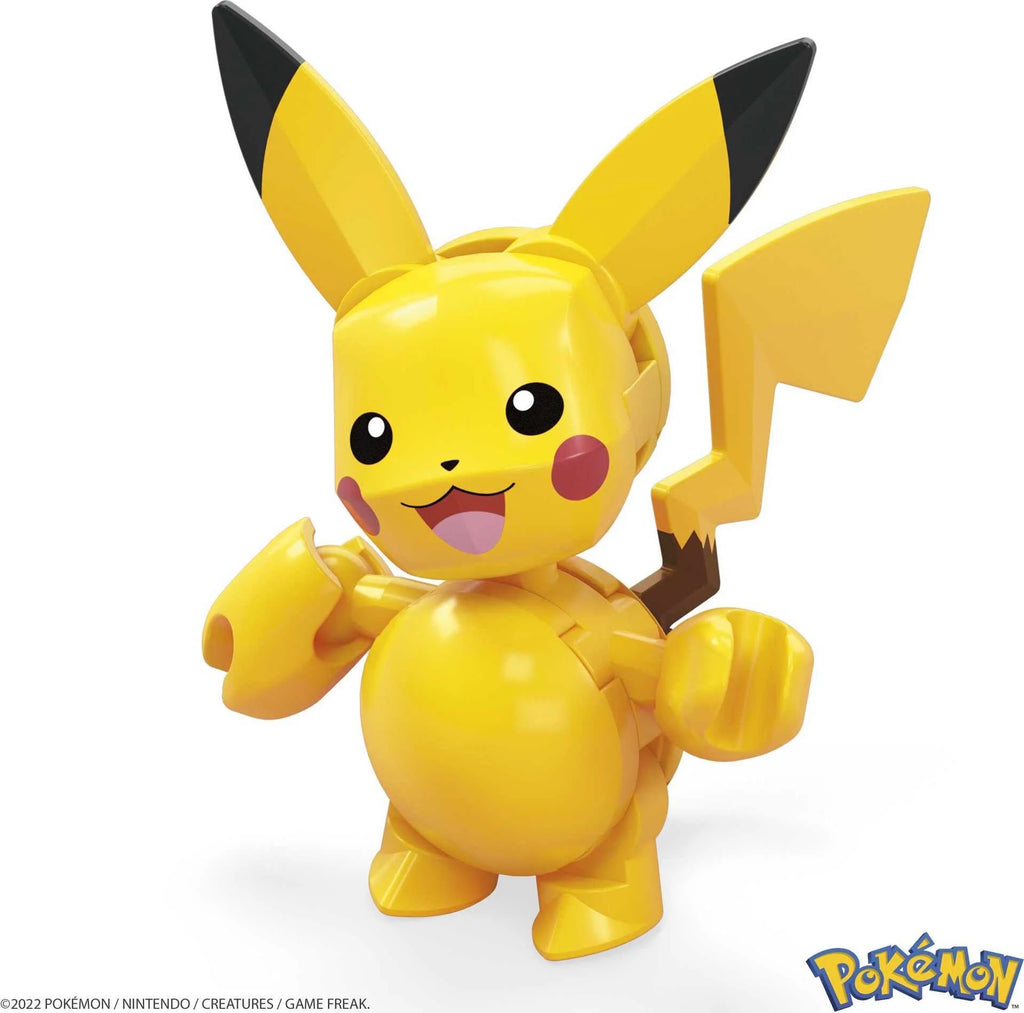 Craques Pokemon building toy kit featuring a yellow Pikachu figure with expressive face and raised arms