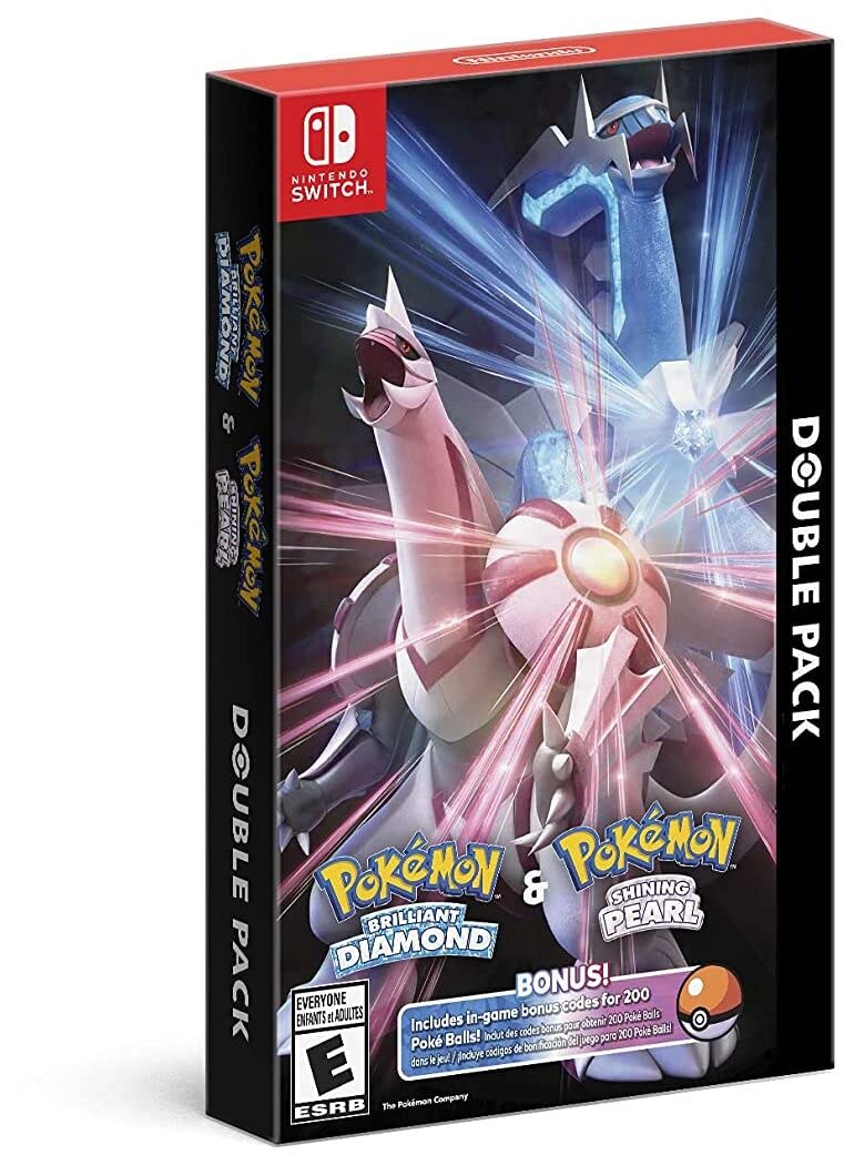 Craques Pokémon Legends Arceus Nintendo Switch double pack with Pokémon Brilliant Diamond and Shining Pearl game covers