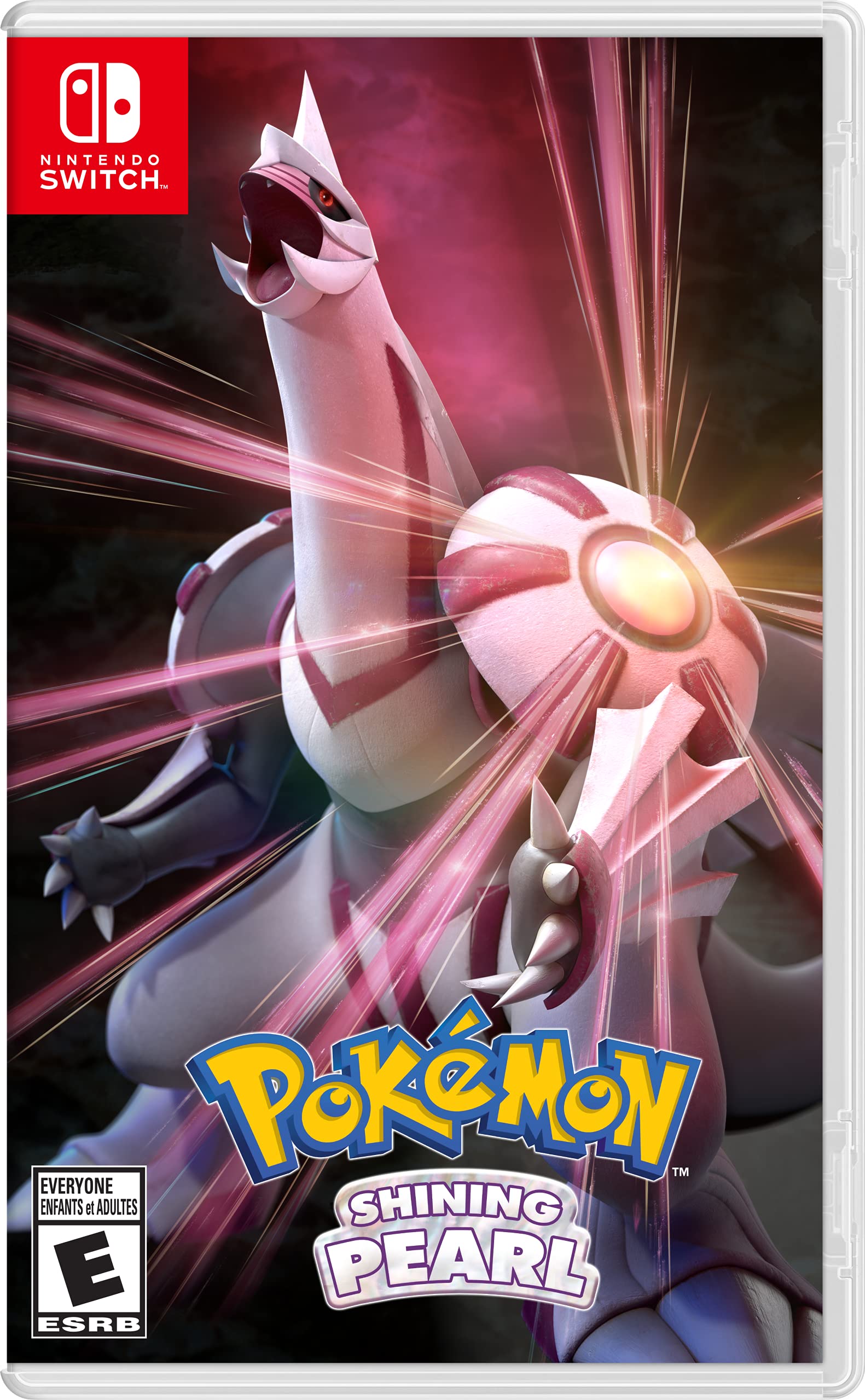 Pokémon Legends Arceus Nintendo Switch game cover featuring the Pokémon Palkia with dynamic light effects