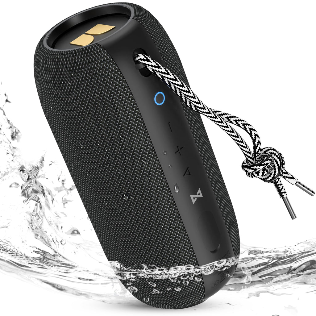 Craques portable bluetooth speaker 40W in black with water-resistant design and carrying strap