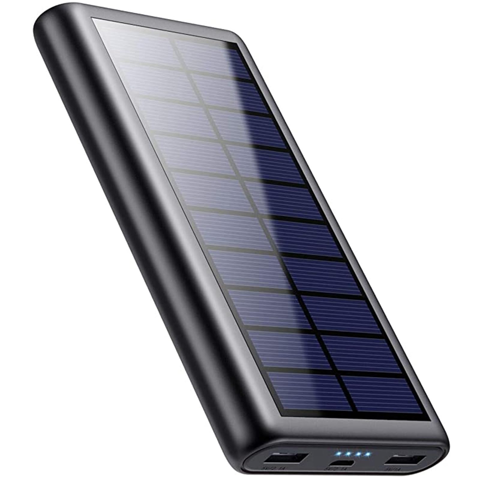 Craques portable solar charger power bank with dual USB ports and LED indicator lights
