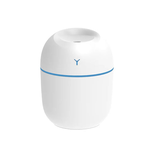 Portable ultrasonic humidifier in white design for enhancing air quality and maintaining humidity levels