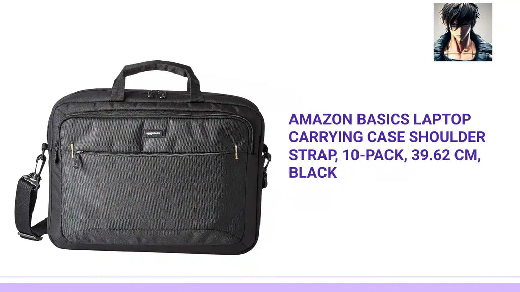 Amazon Basics Laptop Carrying Case Shoulder Strap, 10-pack, 39.62 cm, Black by@Outfy