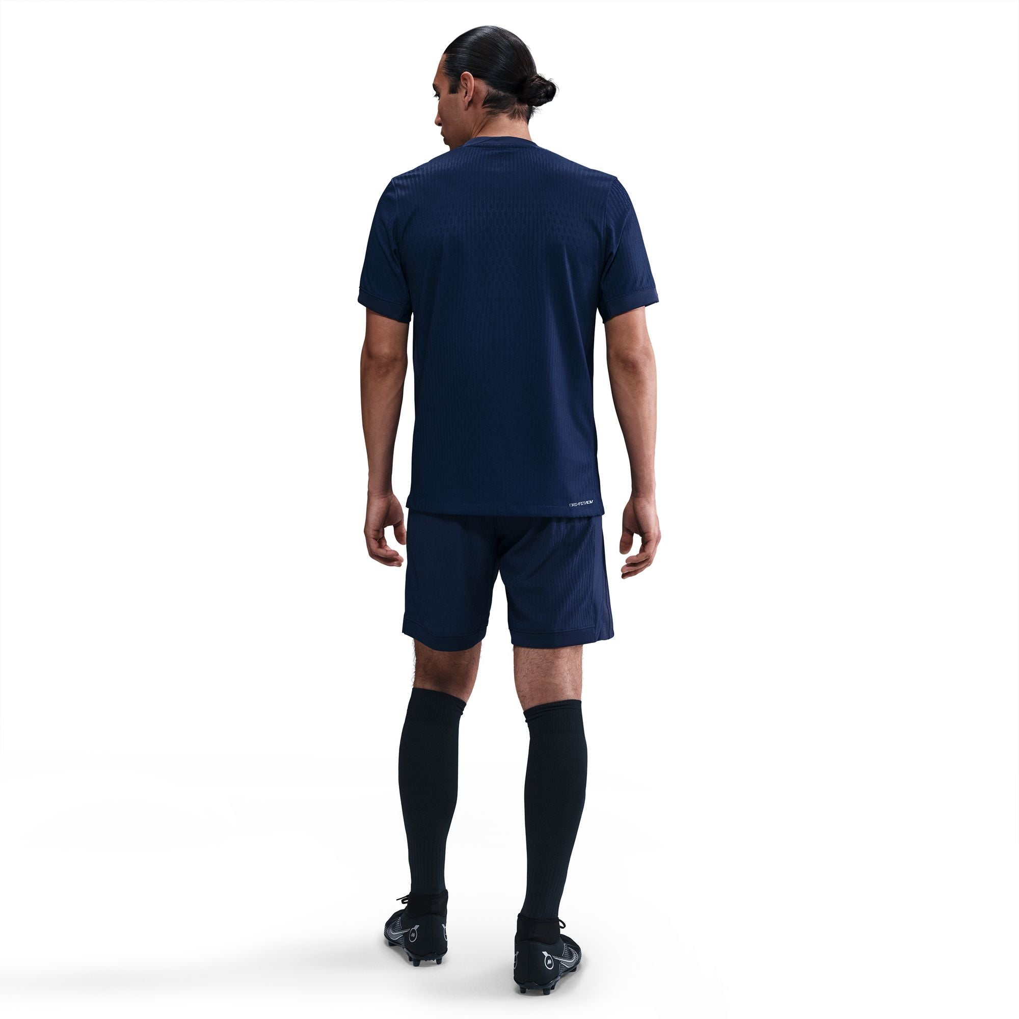Back view of PSG 2025/26 home jersey men's with shorts and soccer socks, perfect for fans and players.