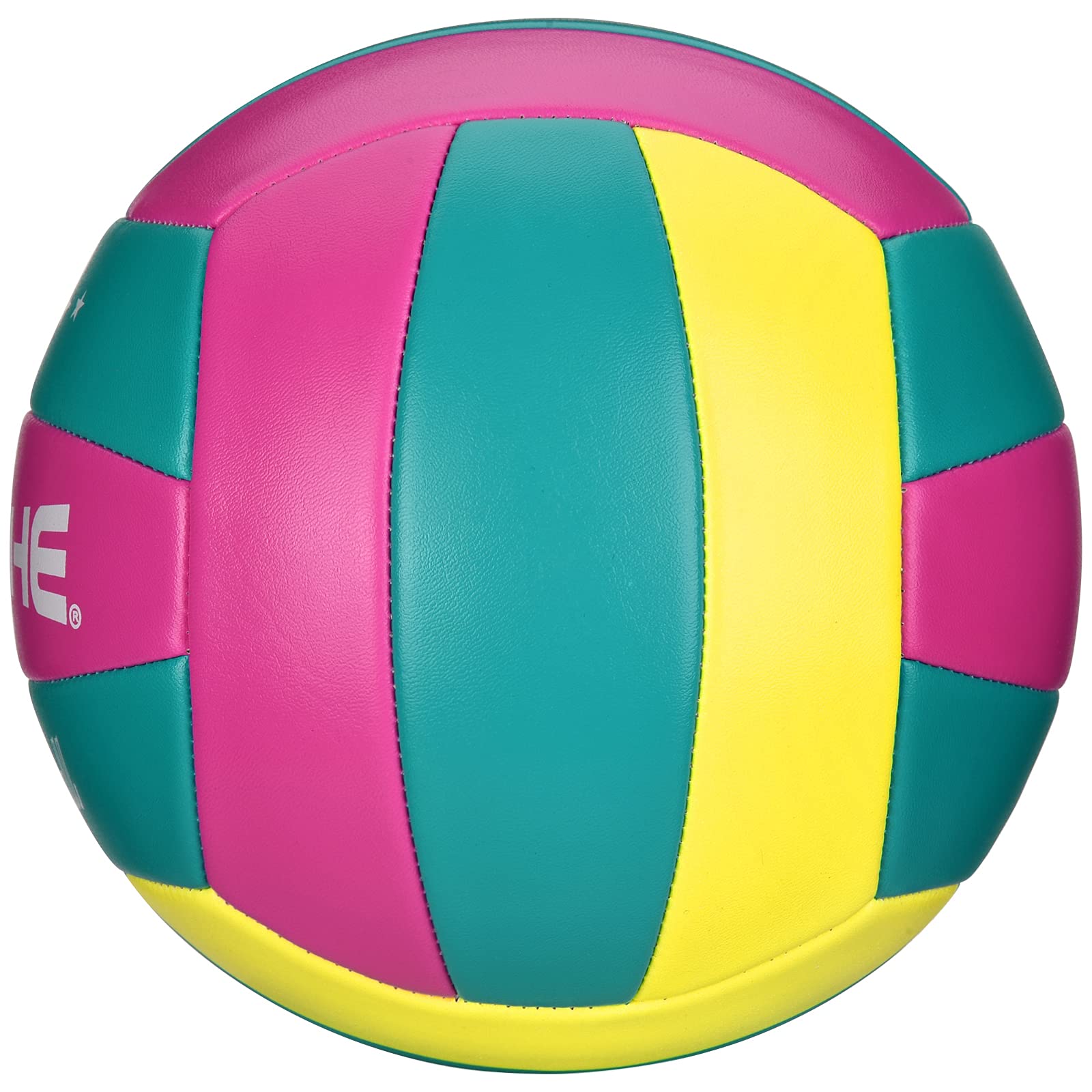 Craques official size 5 volleyball with pink teal and yellow color panels