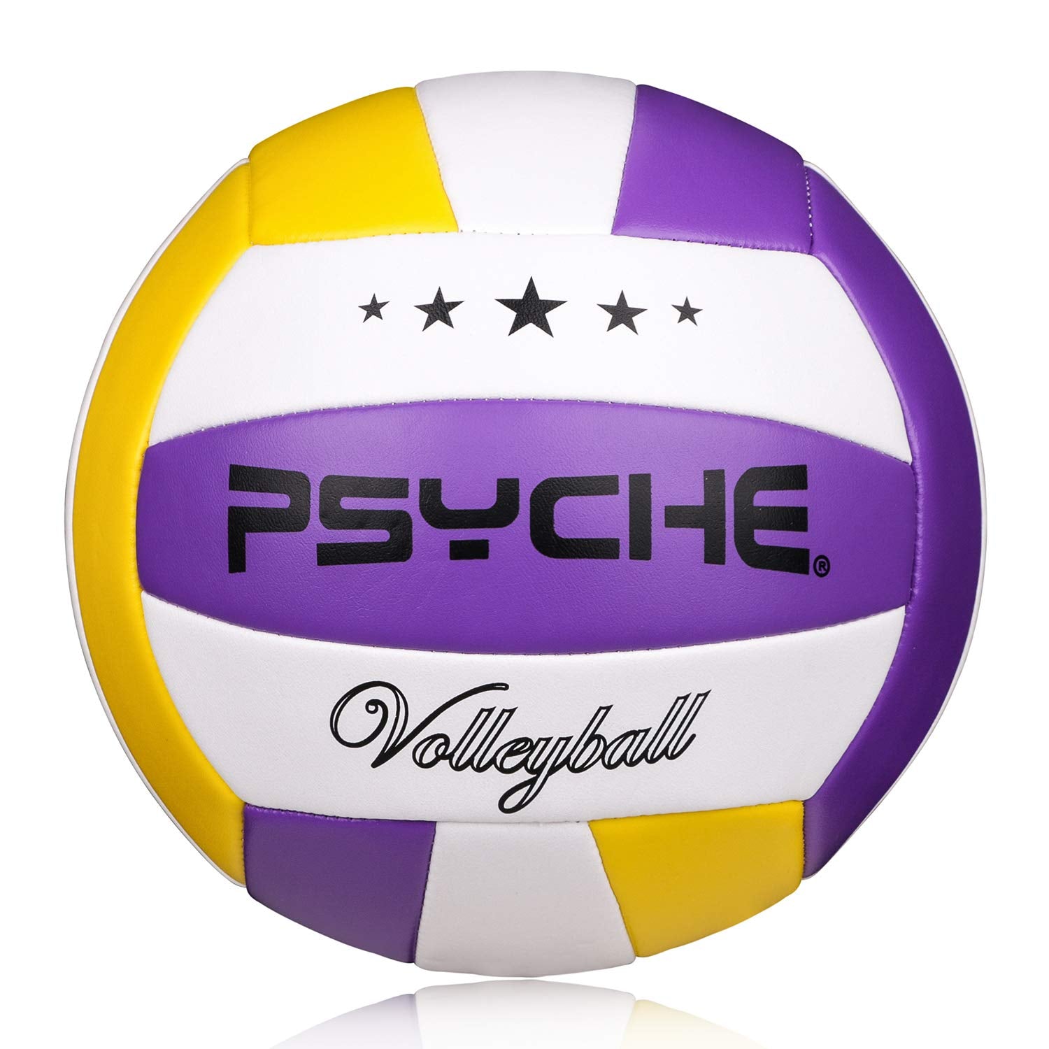 Craques Psyche official size 5 volleyball in purple yellow and white panels