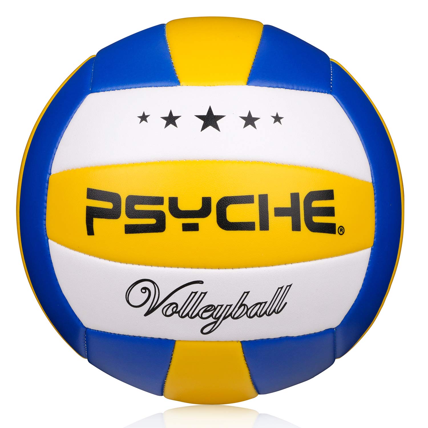 Craques Psyche official size 5 volleyball in blue yellow and white with star design