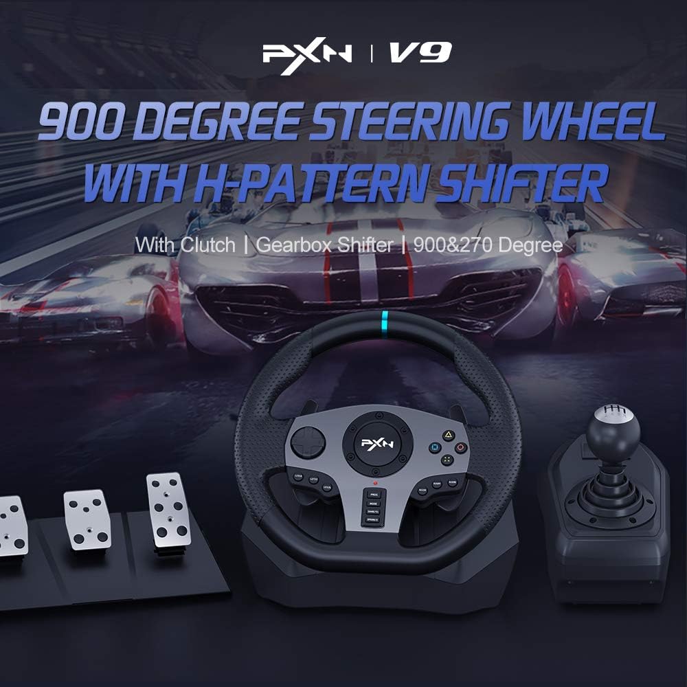 Craques PXN V9 Racing Wheel for PC with Pedals & Shifter