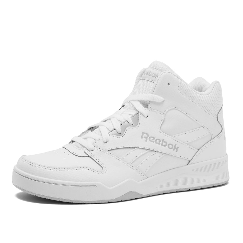 Reebok basketball shoes for men in all white with high-top design and lace-up closure