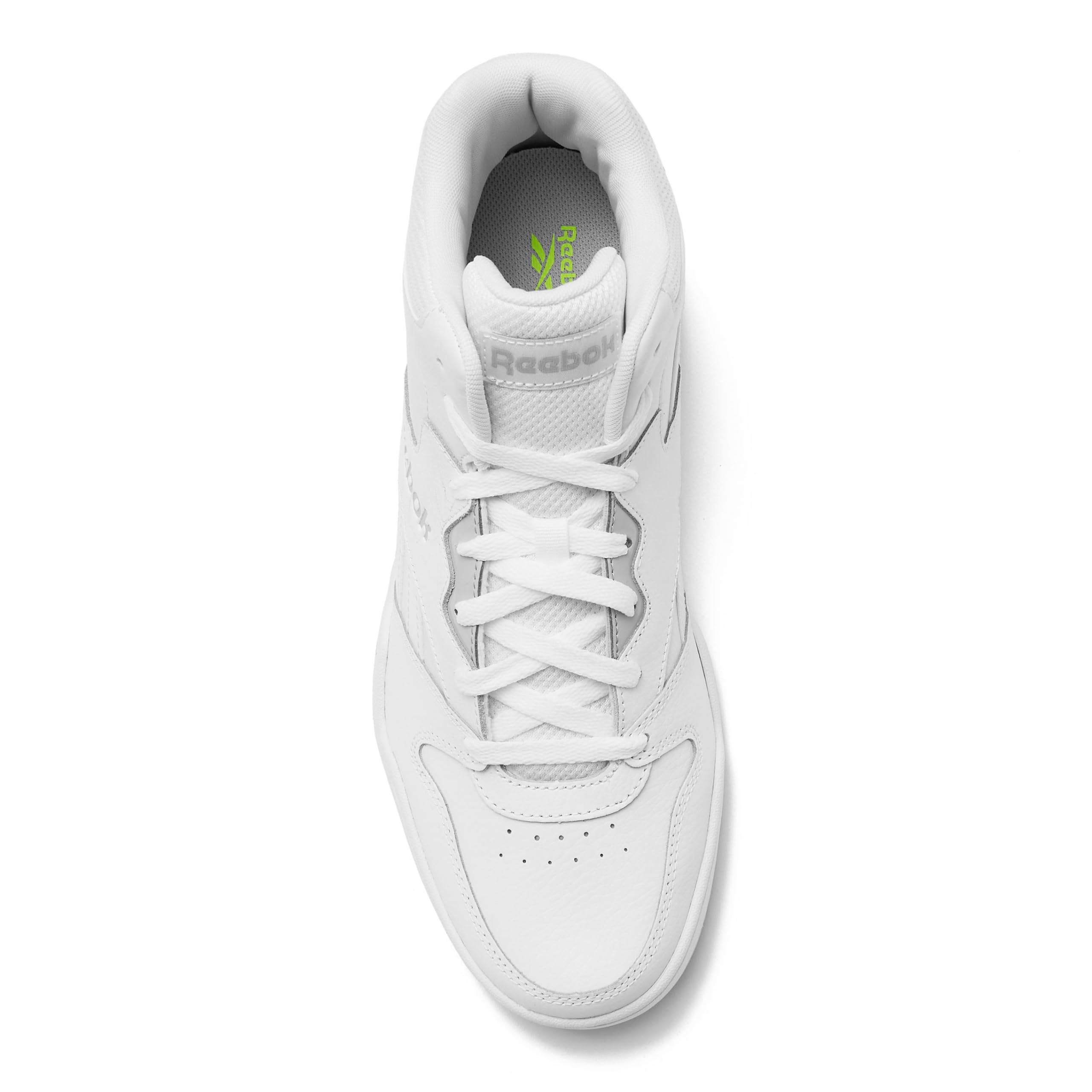 Reebok basketball shoes for men in white with high-top design and lace-up closure