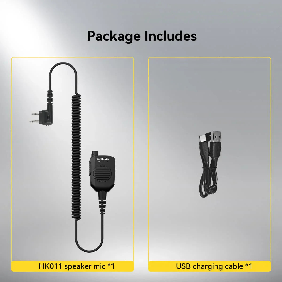 AI Noise-Canceling Speaker Mic – Retevis HK011 2-Pin Connector, Clear Voice Transmission