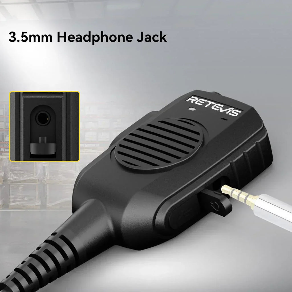 AI Noise-Canceling Speaker Mic – Retevis HK011 2-Pin Connector, Clear Voice Transmission