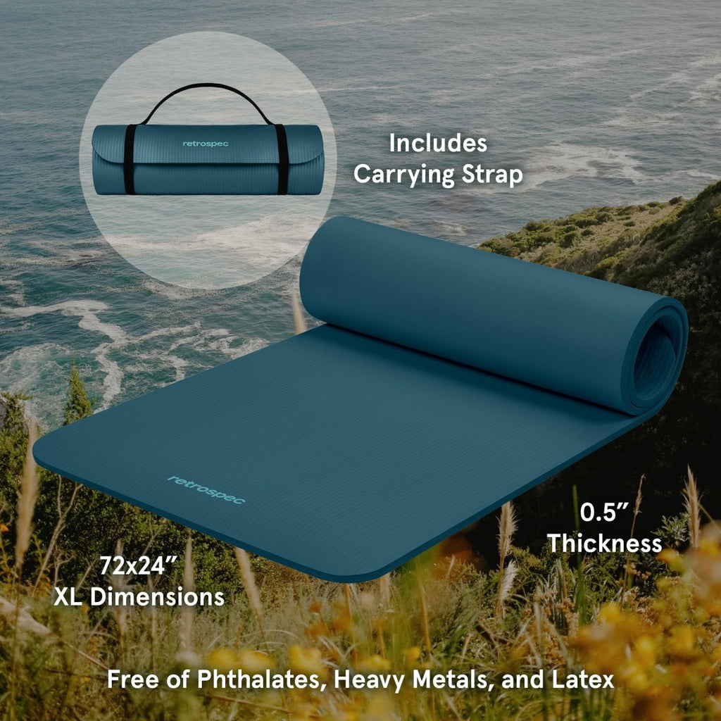 Retrospec Solana Yoga Mat 1/2" Thick - craques