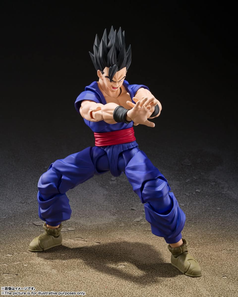 S.H. Figuarts Ultimate Gohan figure in blue outfit performing energy attack pose