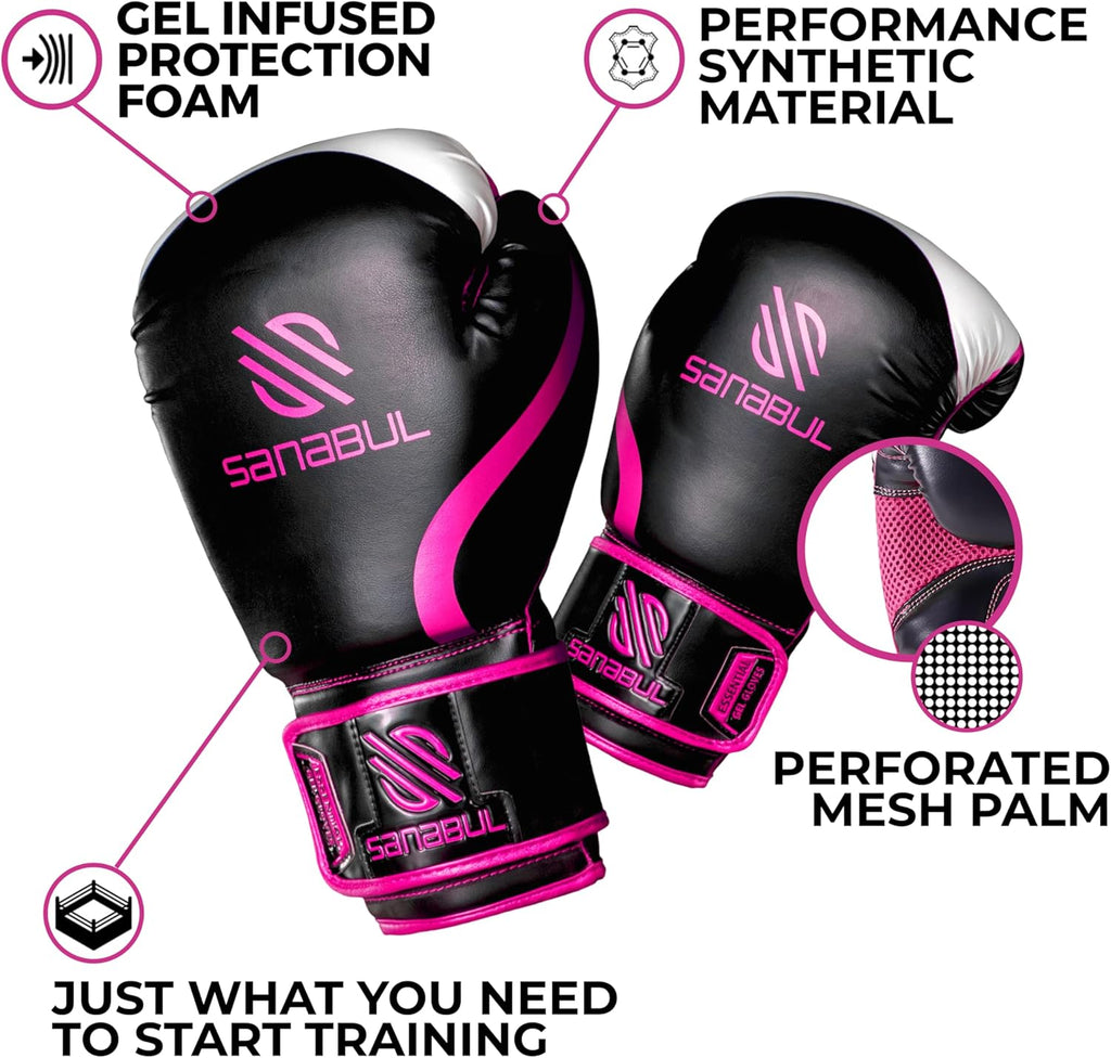 Craques gel boxing gloves for men and women with gel infused protection foam and perforated mesh palm