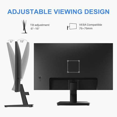 Craques 27 Inch Curved Gaming Monitor with adjustable tilt and VESA compatibility for immersive gaming
