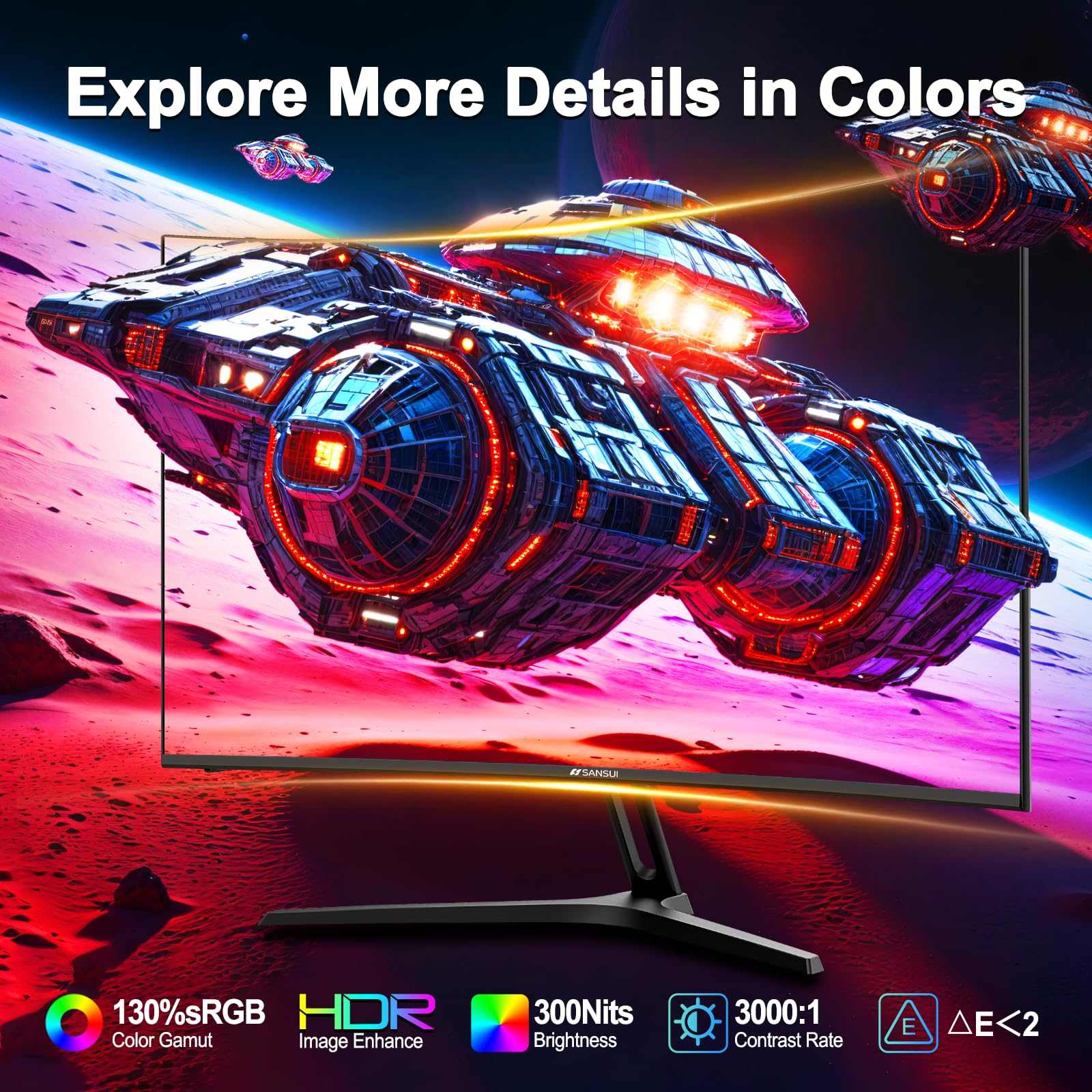 Craques 27 Inch Curved Gaming Monitor with 180Hz refresh rate, 1ms response time, Full HD 1080P, HDR, 300 nits brightness, and built-in speakers for immersive gaming experience