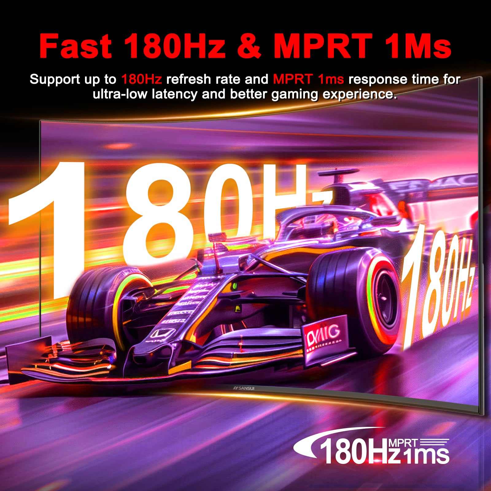 Craques 27 Inch Curved Gaming Monitor with 180Hz refresh rate and 1ms response for smooth gameplay