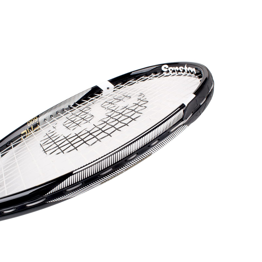 Craques black and white 27 inch tennis racket for adults with detailed string pattern and frame design