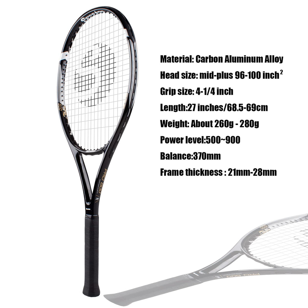 Craques 27 inch tennis racket for adults with carbon aluminum alloy frame and mid-plus head size