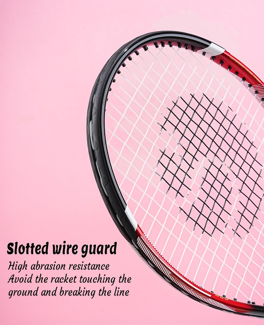 Craques 27 inch tennis racket for adults with slotted wire guard and high abrasion resistance