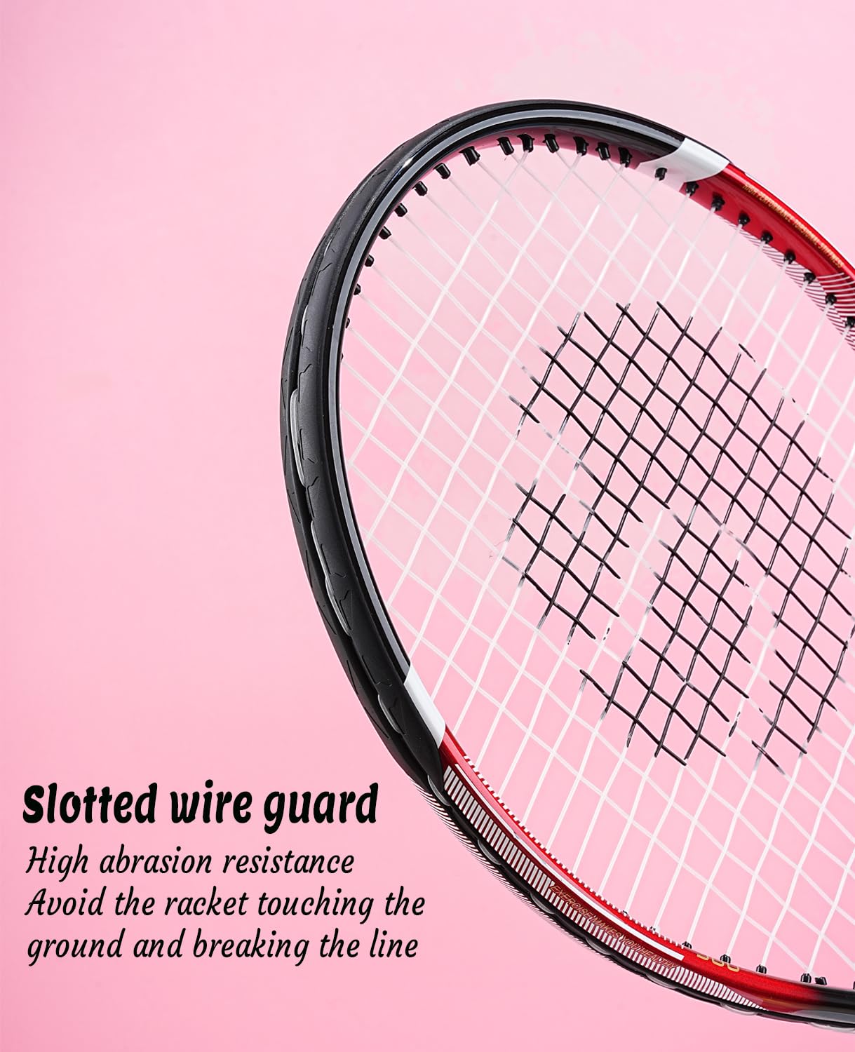 Craques 27 inch tennis racket for adults with slotted wire guard and high abrasion resistance