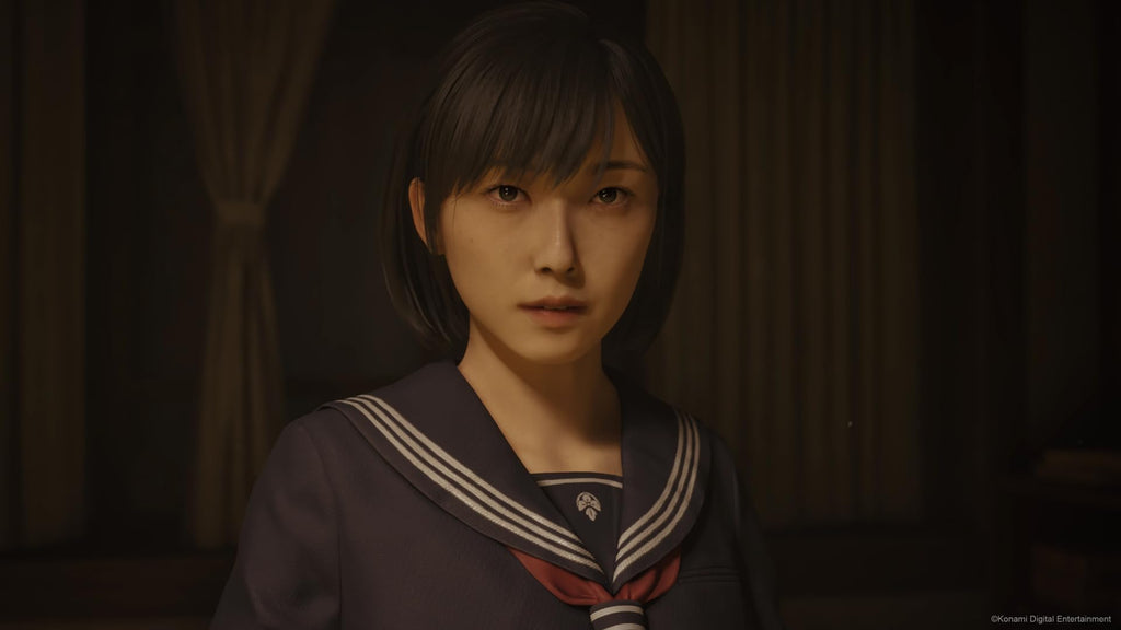 Close-up of a female character in school uniform from Silent Hill f PS5 game by craques